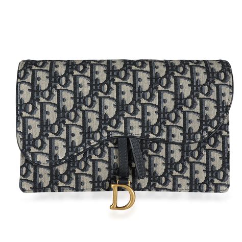 blue dior oblique jacquard saddle pouch